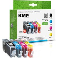 KMP Druckerpatronen H62V schwarz, cyan, magenta, gelb kompatibel zu HP 364XL (N9J74AE), 4er-Set von KMP