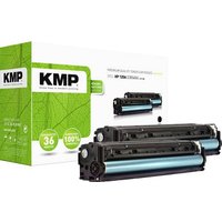 KMP Toner ersetzt HP 125A, CB540A Kompatibel 2er-Pack Schwarz 2200 Seiten H-T113D 1216,0021 von KMP