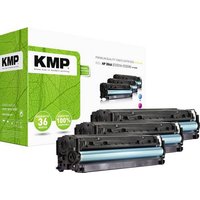 KMP Tonerkassette ersetzt HP 304A, CC531A, CC532A, CC533A Kompatibel Kombi-Pack Cyan, Magenta, Gelb von KMP