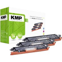 KMP Tonerkassette ersetzt HP 126A, CE311A, CE312A, CE313A Kompatibel Kombi-Pack Cyan, Magenta, Gelb von KMP
