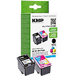 KMP Kompatibel HP 301 Tintenpatrone N9J72AE Schwarz, Cyan, Magenta, Gelb Multipack 2 Stück von KMP