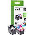 KMP Kompatibel HP 62 Tintenpatrone N9J71AE Schwarz, Cyan, Magenta, Gelb Multipack 2 Stück von KMP