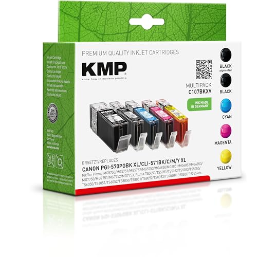 KMP Multipack für Canon Pixma MG 5700/MG 6800/MG 7700/TS 5000 Series/TS 6000 Series/TS 8000 Series/TS 9000 Series, C107BKXV von KMP know how in modern printing