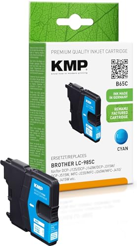 KMP Patrone Brother ersetzt LC-985C 260 Seiten Cyan remanufactured von KMP