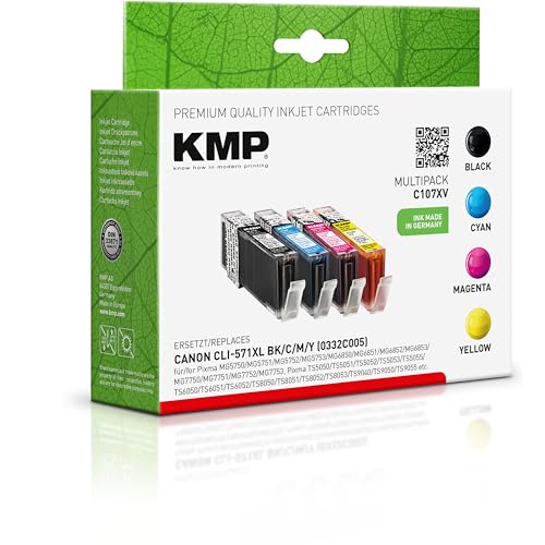 KMP Tintenkartusche für Canon Pixma MG 5700/MG 6800/MG 7700/TS 5000 Series/TS 6000 Series/TS 8000 Series/TS 9000 Series, C107XV von KMP know how in modern printing