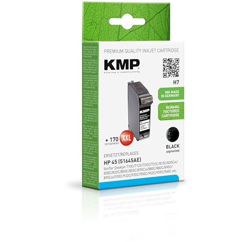 KMP Tintenpatrone passend für HP 45 (51645AE) - für Deskjet 710C 820Cxi 830C 832C 850C 855C 870Cxi 935C 950C, etc. von KMP know how in modern printing