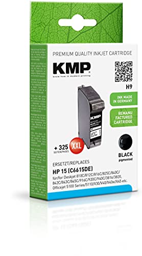 KMP Tintenpatrone für HP 15 Black (C6615DE) von KMP know how in modern printing