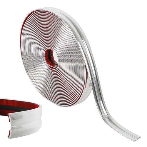 Dehnfugenband Randdämmstreifen Selbstklebend,2cm*10m Abdichtungsstreifen,Eckfalzstreifen,Tapetenfalzstreifen,Tür- und Fensterecken,Wasserfeste Zierstreifen,Selbstklebende Wandverkleidung (Silber) von KMQRDZi