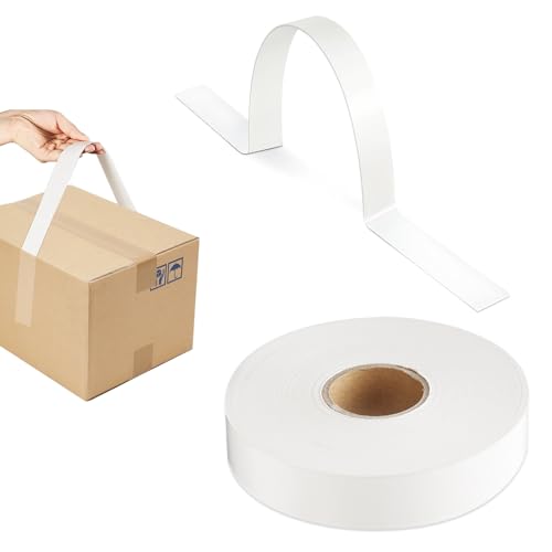 50 Stück Selbstklebend Tragegriffe,Aufklebbare Boxgriffe,Robuste Verpackungsgriffe für die Handhabung von Kartons und Säcken, Griff mit Schnallenriemen, 30 Pfund Traglast,60cm (50) (100 Stück) von KMQRDZi