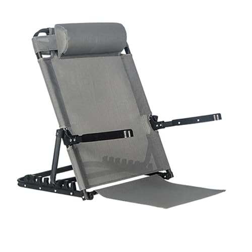 KMQRDZi Rückenstütze Bett Verstellbar (40-90º), Strandmatte Faltbar Mit Rückenlehne, Verstellbare, Bett-Rückenlehne zum Aufsitzen im Bett, Stadionsitze, Strandliegen, tragbare Campingstühle (Grau) von KMQRDZi