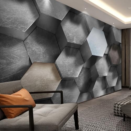 Vlies Fototapete Wandtapete Wandbilder 3D-Effekt Grauer Schwarzweiss 2379 (200(B) x 140(H) cm) von KN-COLLECTION