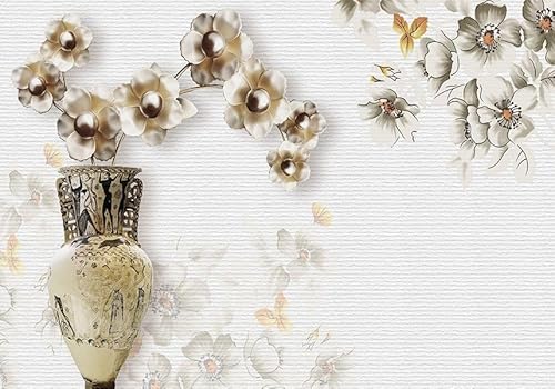 Vlies Fototapete Wandtapete Wandbilder 3D Effekt Moderne Blumen Vasen 1774 (200(B) x 140(H) cm) von KN-COLLECTION