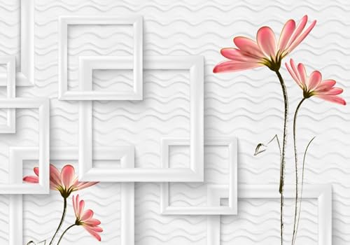 Vlies Fototapete Wandtapete Wandbilder 3D Einfacher Block Blumenperspektive 1354 (250(B) x 175(H) cm) von KN-COLLECTION