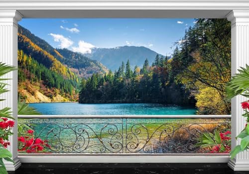 Vlies Fototapete Wandtapete Wandbilder 3D Garten Terrase Continental Alpens 1329 (350(B) x 245(H) cm) von KN-COLLECTION