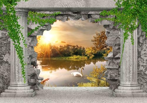 Vlies Fototapete Wandtapete Wandbilder 3D Gebrochenes Loch See 1344 (250(B) x 175(H) cm) von KN-COLLECTION