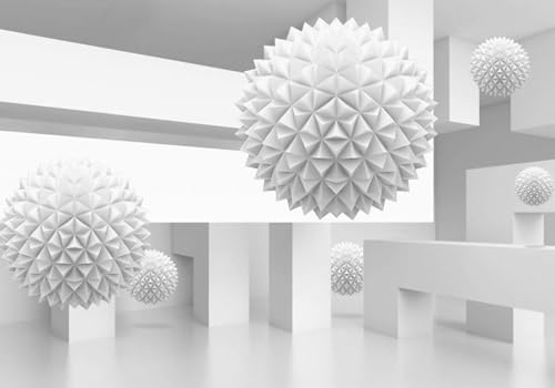 Vlies Fototapete Wandtapete Wandbilder 3D Kugelgeometrie Modernen Raum 1379 (350(B) x 245(H) cm) von KN-COLLECTION