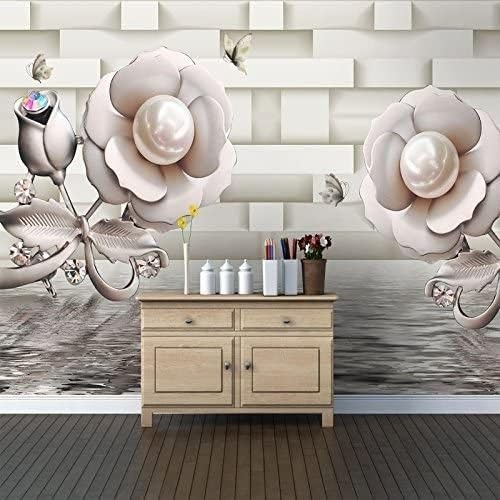 Vlies Fototapete Wandtapete Wandbilder 3D Rosen Reflexion Wasser Wellen 1454 (250(B) x 175(H) cm) von KN-COLLECTION