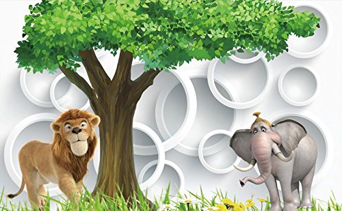 Vlies Fototapete Wandtapete Wandbilder 3D Tierwelt Kindertapeten 1850 (400(B) x 300(H) cm) von KN-COLLECTION
