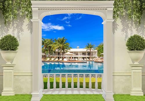 Vlies Fototapete Wandtapete Wandbilder 3d Garten Terrasse Seaview Resort 1332 (350(B) x 245(H) cm) von KN-COLLECTION