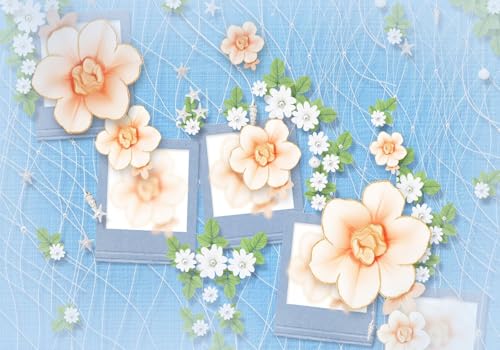 Vlies Fototapete Wandtapete Wandbilder Blau Blumen Moderne 1750 (400(B) x 300(H) cm) von KN-COLLECTION