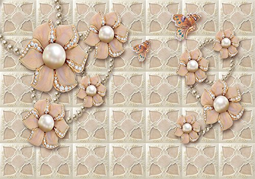 Vlies Fototapete Wandtapete Wandbilder Blumenperle Tapete 1762 (400(B) x 200(H) cm) von KN-COLLECTION