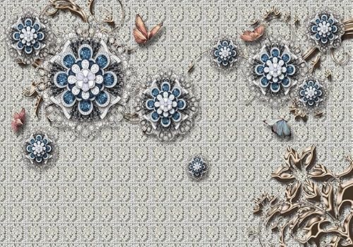 Vlies Fototapete Wandtapete Wandbilder Elegant Schmetterling Blumentapete 1804 (250(B) x 175(H) cm) von KN-COLLECTION