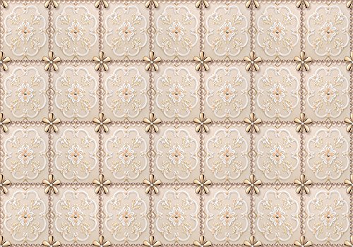 Vlies Fototapete Wandtapete Wandbilder Modern Perlen Blumen Tapete 1761 (500(B) x 300(H) cm) von KN-COLLECTION