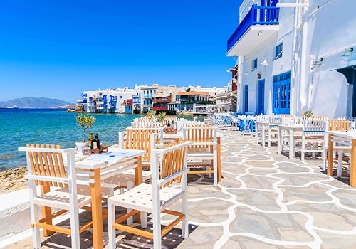 Vlies Fototapete Wandtapete Wandbilder Santorini Griechenland 1318 (400(B) x 200(H) cm) von KN-COLLECTION