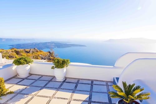 Vlies Fototapete Wandtapete Wandbilder Santorini Griechenland Ägais 1319 (500(B) x 300(H) cm) von KN-COLLECTION