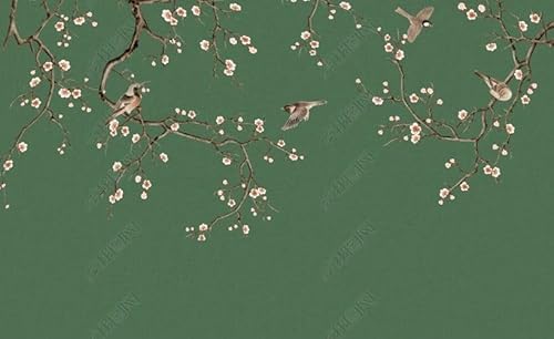 Vlies Fototapete Wandtapete Wandbilder Stil Blumen und Vögel Klassisches 11394 (500(B) x 300(H) cm) von KN-COLLECTION