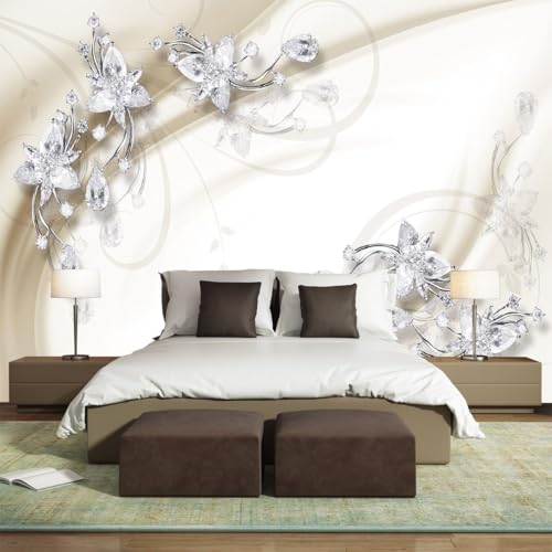 Vlies Fototapete Wandtapete Wandbilder Wandtapeten 3D Schmuck Blumen Modern 1565 (500(B) x 300(H) cm) von KN-COLLECTION
