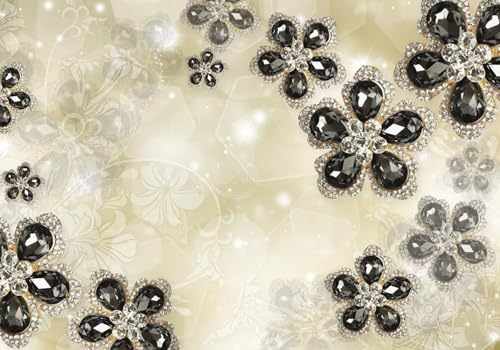 Vlies Fototapete Wandtapete Wandbilder Wandtapeten Diamant Schmuck Blume 1521 (400(B) x 200(H) cm) von KN-COLLECTION