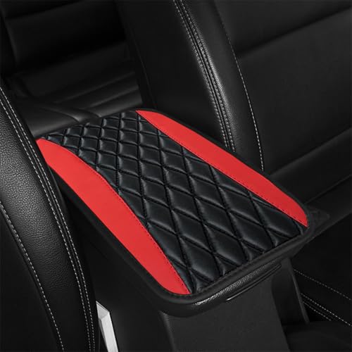KNAUDMDM Armlehnen Polster Auto, für Jaguar XF XE XJ XK E-Pace F-Pace F-Type X-Type I-Pace PU Leder Armlehnen Polster, Armlehnen Polster Auto Mittelkonsole mit Aufbewahrungstaschen,B von KNAUDMDM