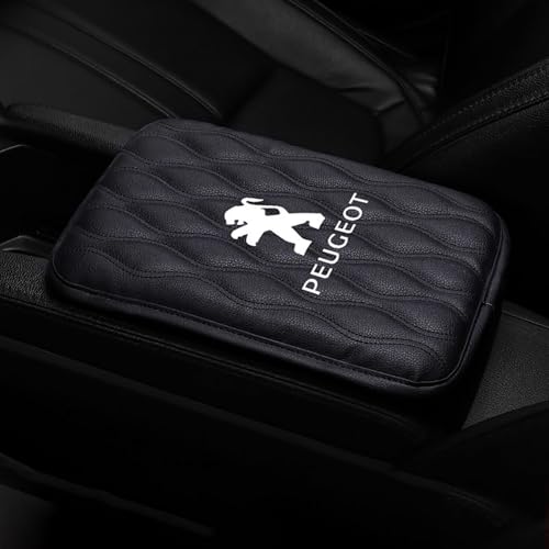 KNAUDMDM Armlehnen Polster Auto, für Peugeot 308 III Hatchback 2021-2023 PU Leder Armlehnen Polster, Armlehnen Polster Auto Mittelkonsole mit Aufbewahrungstaschen,A von KNAUDMDM