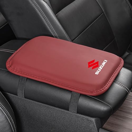 KNAUDMDM Armlehnen Polster Auto, für Suzuki Livio Alto Grand Vitara S-Cross Swift Splash SX4 Wagon R PU Leder Armlehnen Polster, Armlehnen Polster Auto Mittelkonsole mit Aufbewahrungstaschen,B von KNAUDMDM
