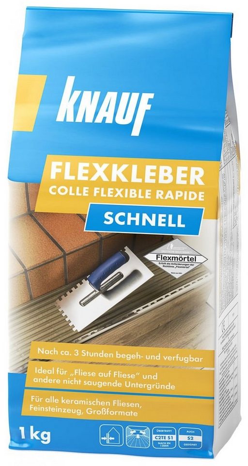 KNAUF Fliesenaufkleber Knauf Flexkleber Schnell 1 kg von KNAUF