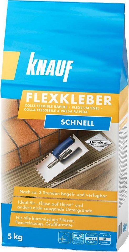 KNAUF Fliesenaufkleber Knauf Flexkleber Schnell 5 kg von KNAUF