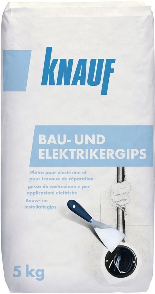 KNAUF Gipsputz Knauf Bau- und Elektrikergips hellgrau, 5 kg von KNAUF