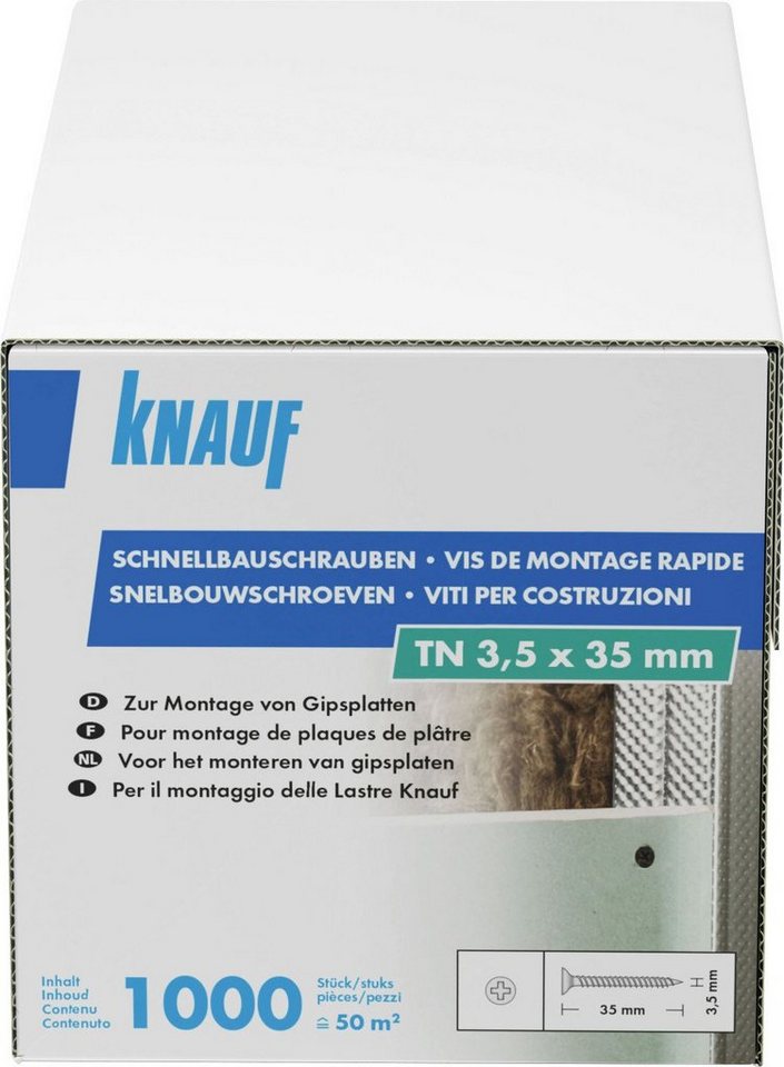 KNAUF Trockenbauschrauber Knauf Schnellbauschrauben 3,5 x 35 mm, PH 1, 1000 von KNAUF