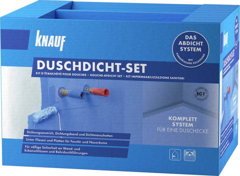 KNAUF Bodenfliese Knauf Duschdicht-Set, Silikon, Blau von KNAUF