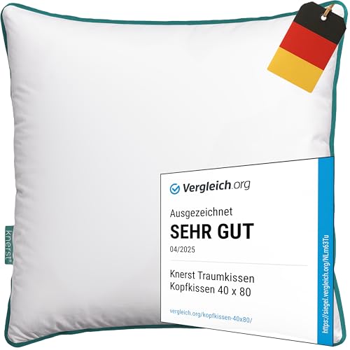 KNERST® 2er Set Traumkissen zum Reinkuscheln - Kopfkissen 80x80 cm für verführerisch weiche Nächte - ergonomisches Schlafkissen ideal für Jede Schlafposition - Polster, Öko-Tex, Made in Germany von KNERST