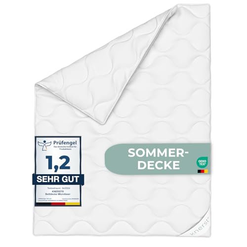 KNERST® Bettdecke 155x220 cm - Sommerdecke 155x220 - Steppdecke 155x220 für Komfortables Schlafen - sehr dünne Bettdecke 155x220 Sommer - Sommerdecke kühlend & waschbar - Steppbett 155x220 von KNERST