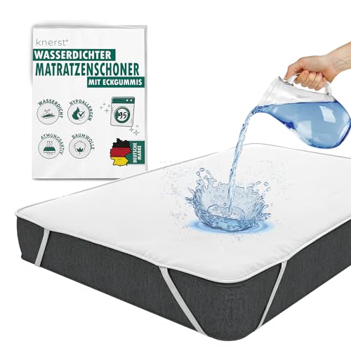 Matratzenschoner 160x200 - wasserdichte Matratzenauflage - 100% Wasserdicht, Atmungsaktiv & Antibakteriell - Inkontinenzunterlage waschbar - wasserdichter Matratzenbezug - hygienischer Matratzenschutz von KNERST