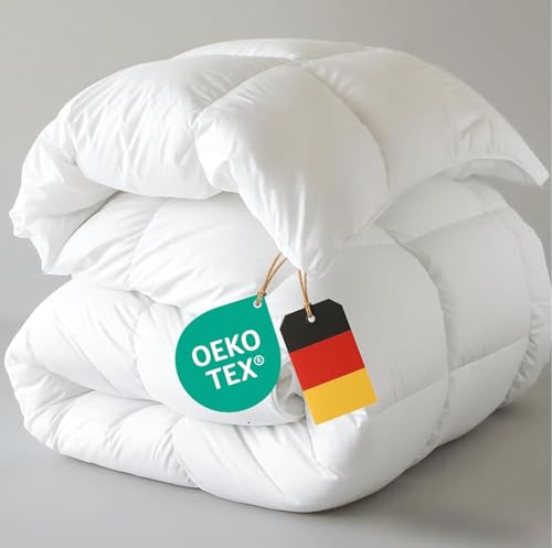 KNERST Sommer Bettdecke 155x220 - Federbettdecke leichte Decke mit Daunen & Federn - dünne Sommerdecke Waschbar & Atmungsaktiv - Daunendecke Ökotex Zertifiziert KNERST Sommer Bettdecke 155x220 - Federbettdecke leichte Decke mit Daunen & Federn - dünne Sommerdecke Waschbar & Atmungsaktiv - Daunendecke Ökotex Zertifiziert von KNERST