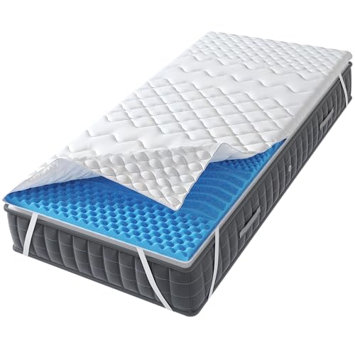 Matratzentopper ErgoFit - Made in Germany Topper 90x190 mit optimierten 7-Zonen-Komfort - Matratzen Topper 5 cm Hoch - weiches Liegegefühl - Öko-Tex Zertifiziert - Mattress Topper 90x190 cm von KNERST