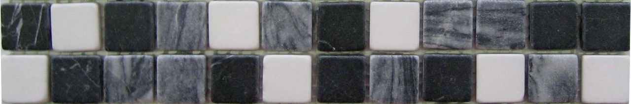 Fliesenbordüre Marmor Marmor 5 x 30 cm grau Steingröße: ca. 2,3 x 2,3 cm von KNG