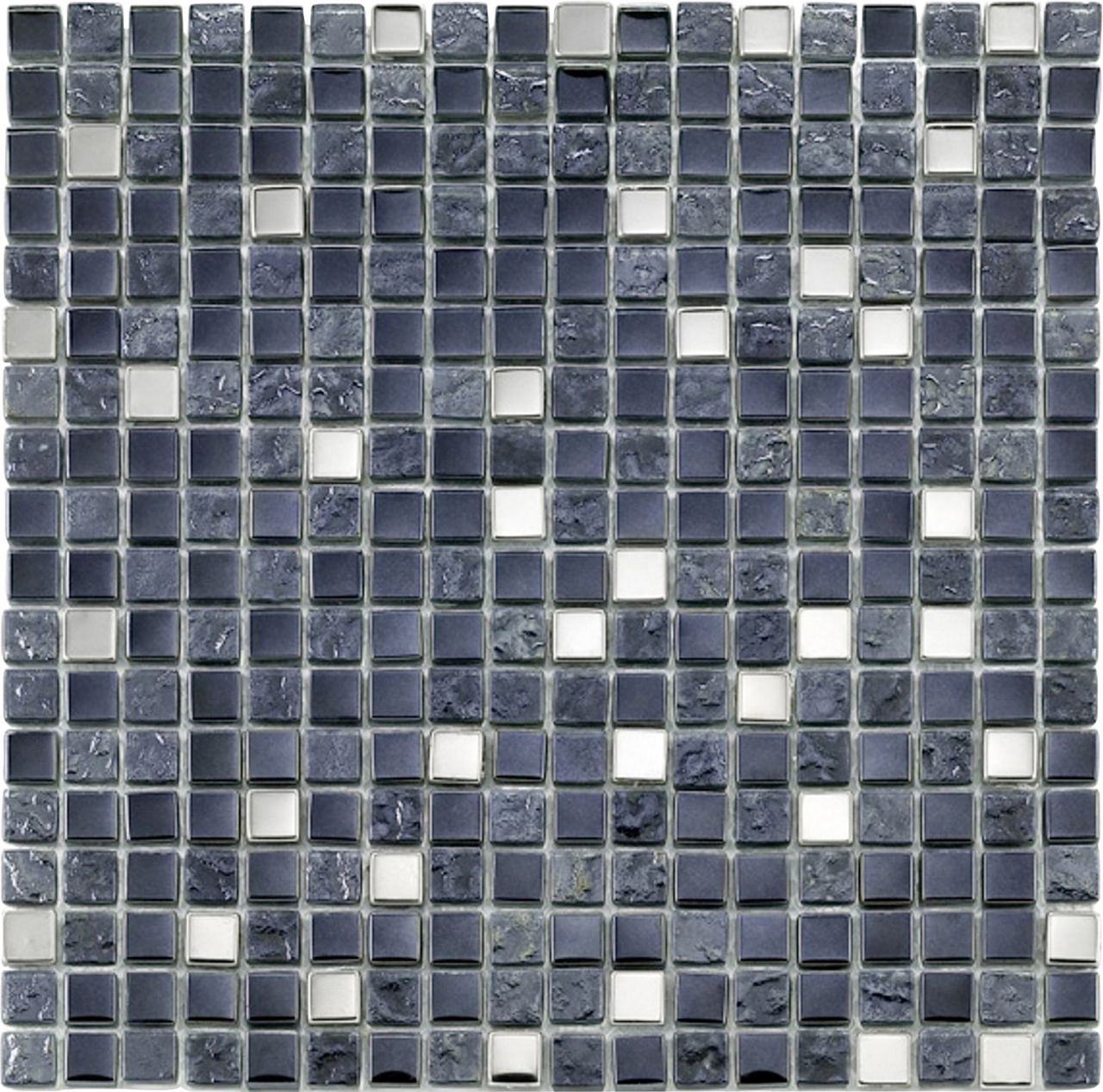 Mosaikfliese Rustica Mini 30 x 30 cm schwarz Steinmaß: ca. 1,5 x 1,5 cm von KNG