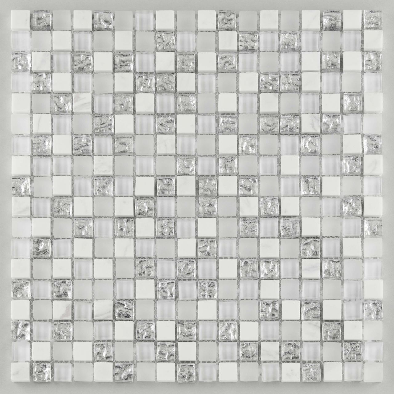 Mosaikfliese Rustica Mini 30 x 30 cm weiß Steinmaß: ca. 1,5 x 1,5 cm von KNG