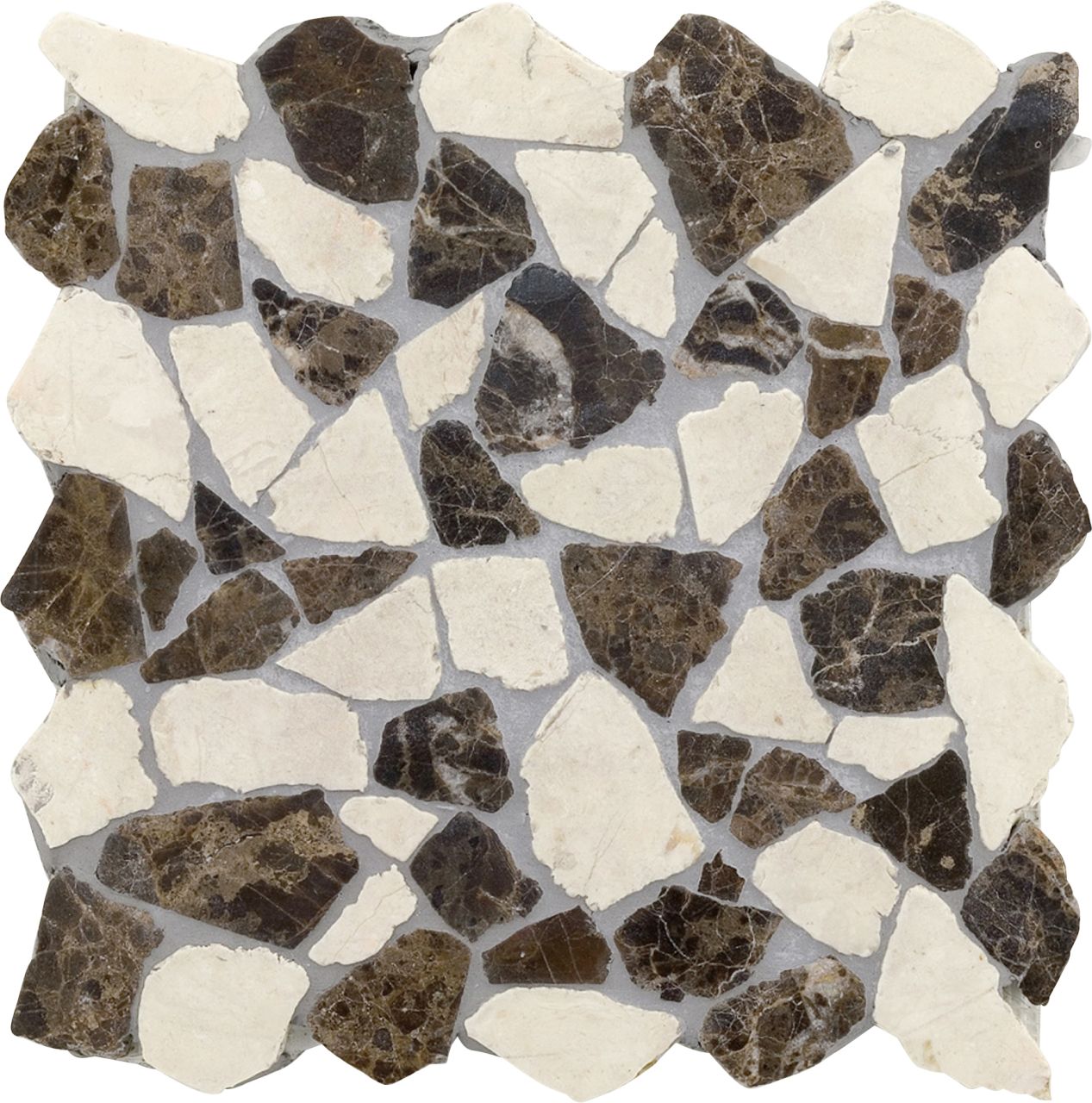 Mosaikfliese Marmor Bruch 30 x 30 cm braun-beige von KNG