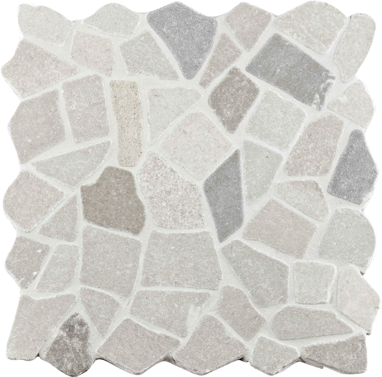 Mosaikfliese Marmor Bruch 30 x 30 cm grau von KNG